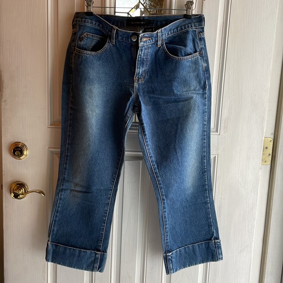 Women’s Calvin Kline Cropped Jeans With Cuff and Button Fly - Size 10 - Picture 5 of 11